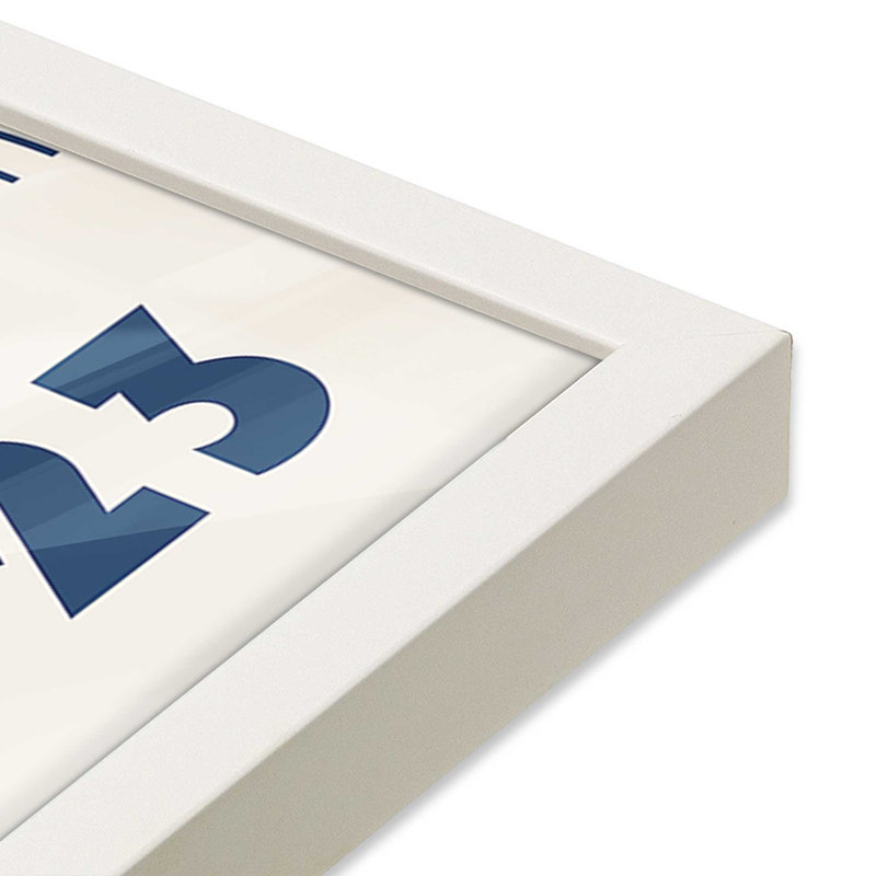 Bauhaus 1923 - imprimé bleu marine, Cadre photo blanc, H 17 po x l 13 po