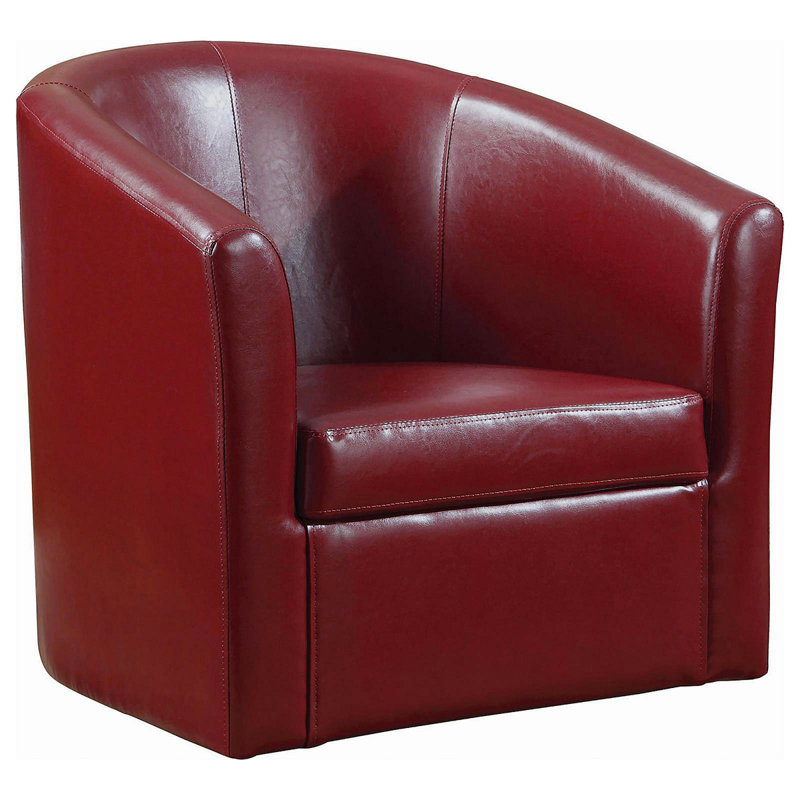 Fauteuil pivotant Champagne, Similicuir rouge Montavious