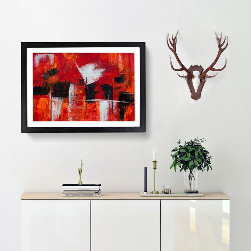Abstract Art Painting Vol.263 by S.Johnson - Picture Frame Painting Print, Black Framed, 36cm H x 48cm W x 2cm D