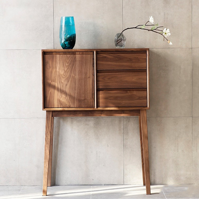 Grande armoire d'appoint haute couleur noyer