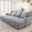 En forme de U avec deux chaises longues et un rangement, des ports, une housse de décoration en chenille chic, une chaise de rangement double grise, une mousse de qualité