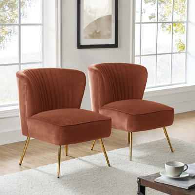 Leona 26" Wide Tufted Velvet Accent Side Chair