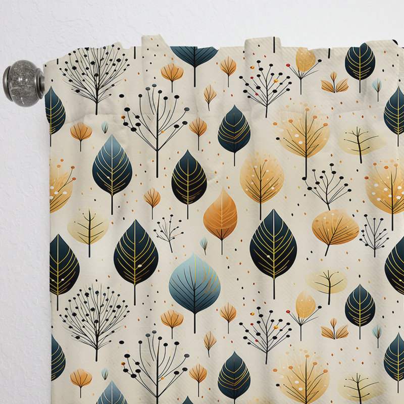 Rideaux en velours à motif de feuilles Modern Modern II - obscurcissant - 1 panneau, L 52 po x L 84 po