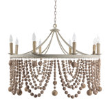 Madeleine 8 - Light Wagon Wheel Chandelier with Beaded Accents