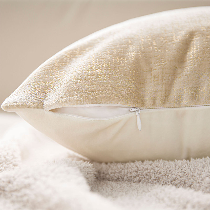 Coussin décoratif en velours beige, coussins décoratifs pour canapé-lit, Beige, Carré 18 po, Polyester
