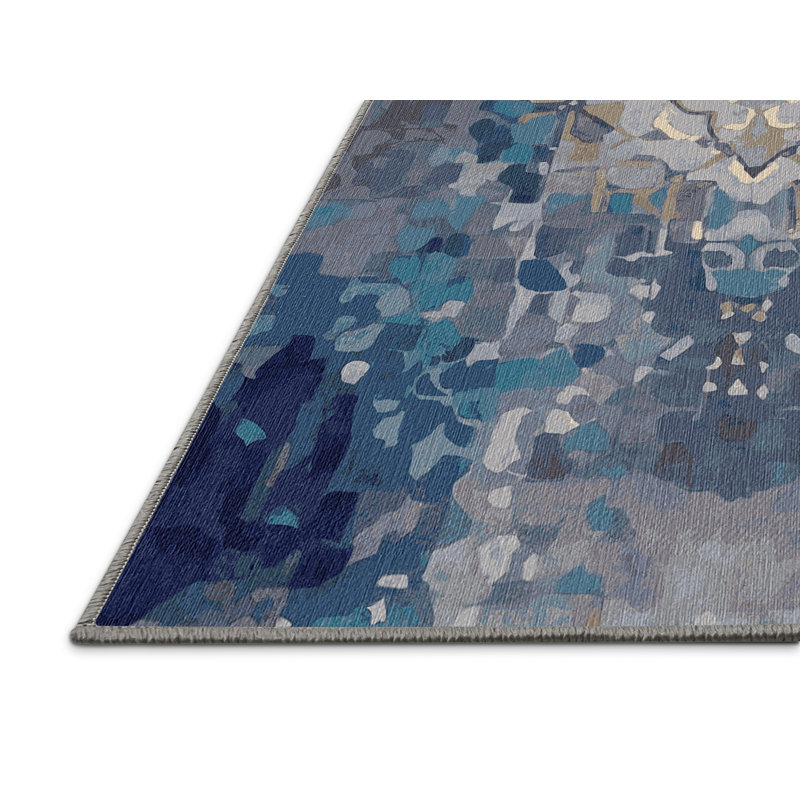 Tapis gris lavable à la machine, Carré 4 pi