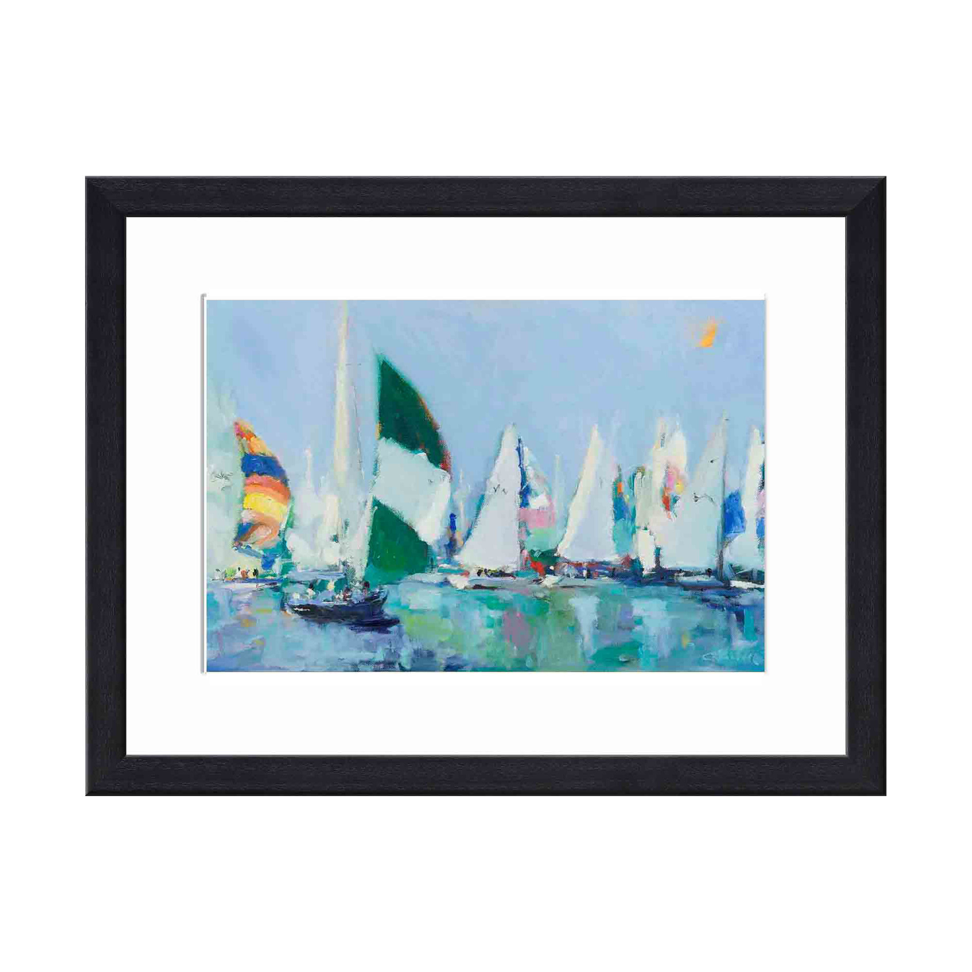 Parking Lot by Curt Crain, Black, 12.09" H x 16.09" W x 1.1" D