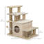 Escalier pour animal de compagnie, marchepied pour chat à hauteur réglable à 3 ou 4 marches avec poteau à griffer en jute, condo, balle jouet pour lit haut, canapé, canapé, pour petits chatons d'intérieur, beige
