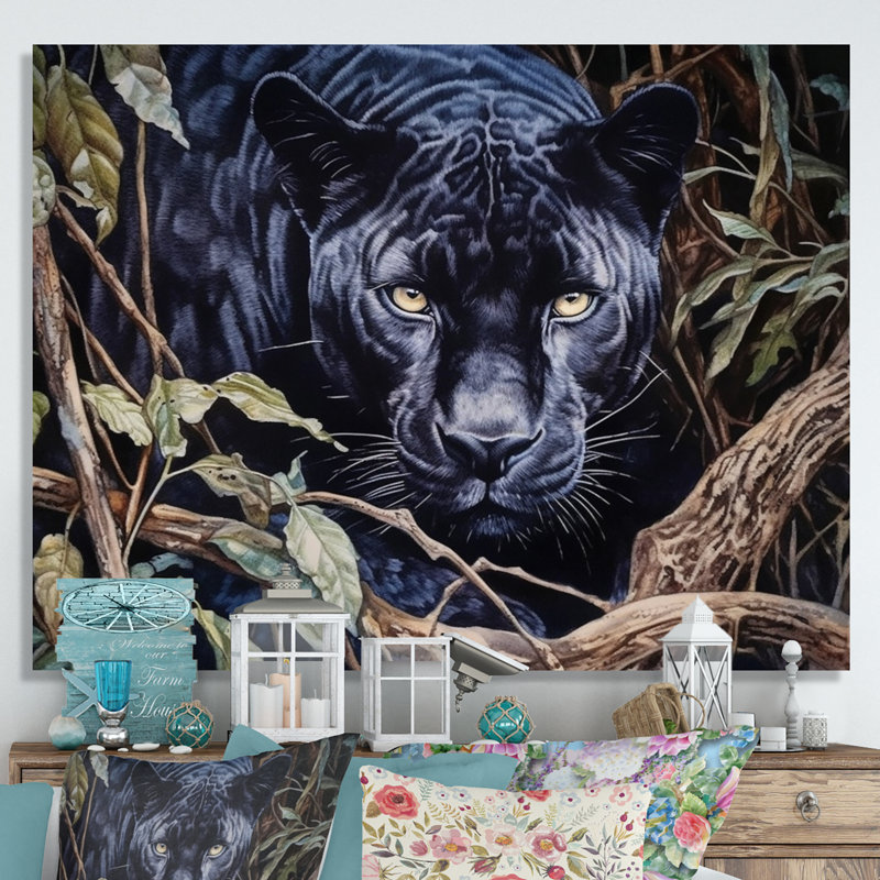 Panther's Gaze II - imprimé, H 12 po x l 20 po x P 1 po, Toile tendue