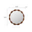 32.28" Solid Wood Round Mirror, Rustic Farmhouse Wavy Irregular Decorative Wall Mirror  Walnut, Large Circle Wood Frame Mirror For Living Room, Hallway, Entryway
