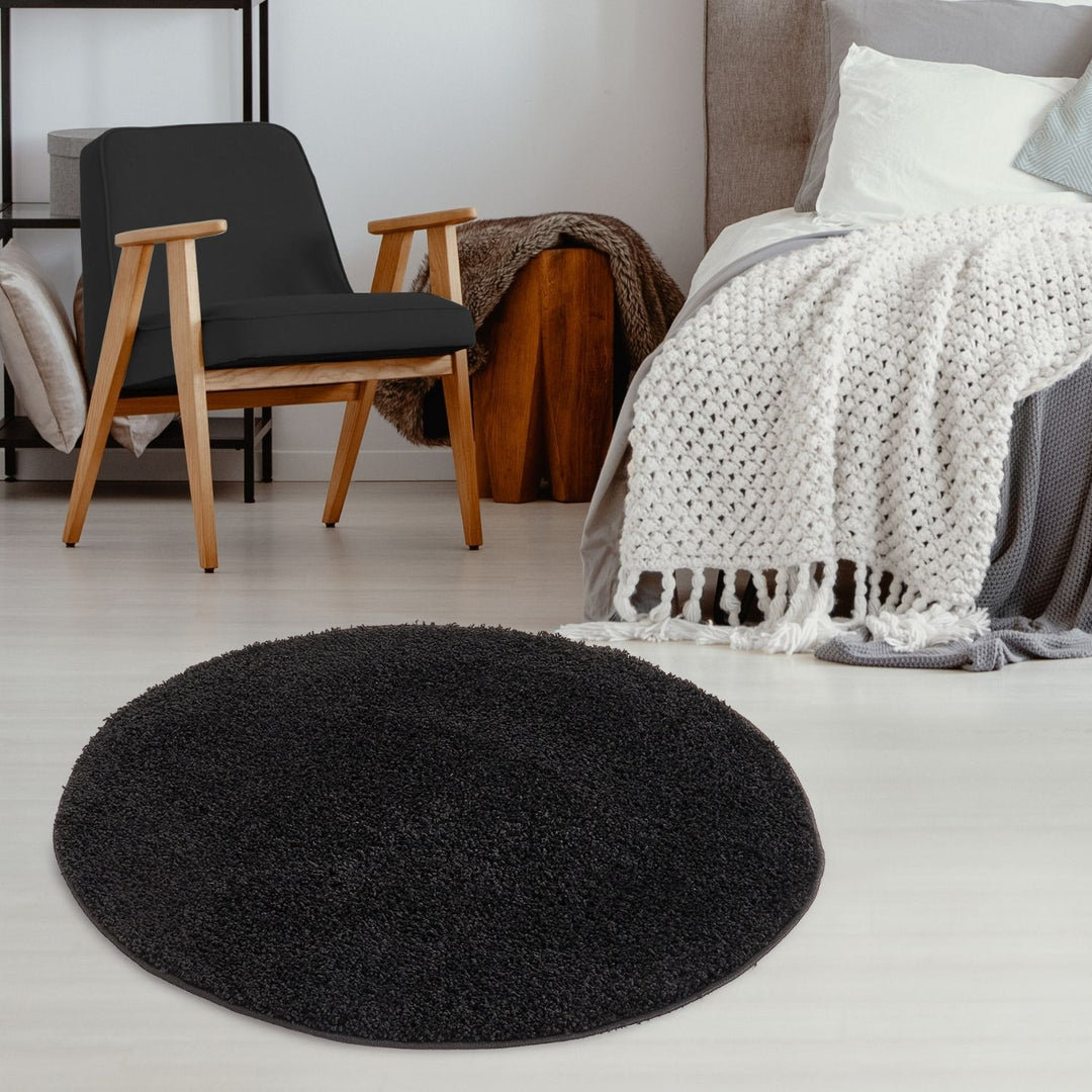 Myshaggy Collection Rugs Solid Design in Black