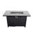 25" H X 42" W Steel Outdoor Fire Pit Table With Lid - Cozy Fireplace, Made, Rustproof, Stainless Top, Lava Rocks, Side Door For Gas Tank, Ignition Control Panel, Protective Cover, Black Modern Patio