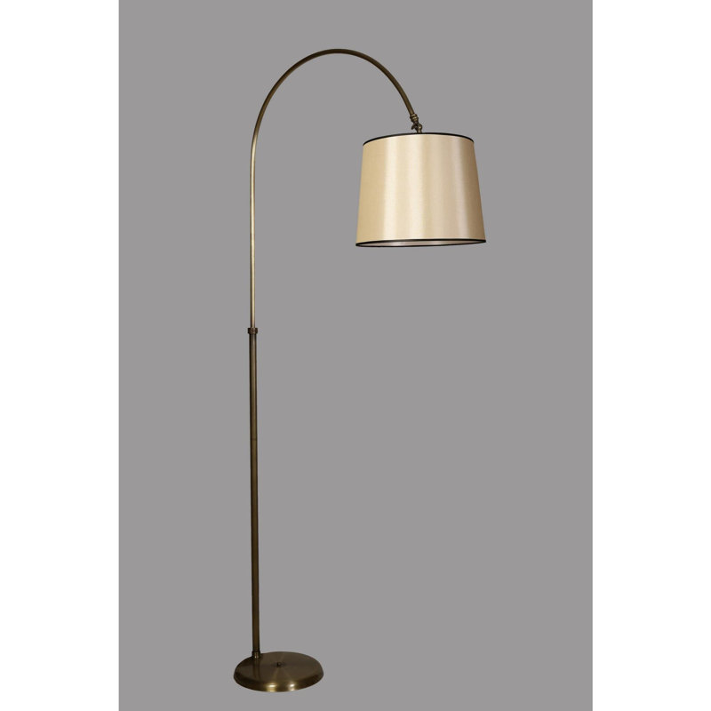 Luro Elegant Floor Lamp with Metal Body, Chrome & Beige Finish, 78.7 inches Height | Fabric Cap (15.7 inches Diameter) & 11.8 inches Foot Diameter | E27 Socket (Max 60W) | Convenient On/Off Switch, Modern Home Décor