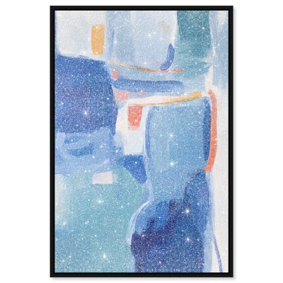 Blue Resonance II Canvas Abstract Print by Oliver Gal, Black Frame, 10 x 15