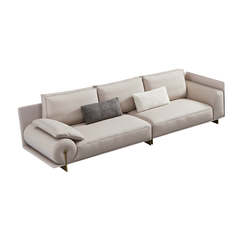 Canapé en cuir véritable 120,5 po