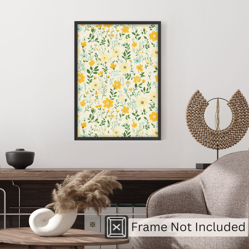 «Botanical Spring Wildflowers», impression d'art scandinave non encadrée, H 10 po x l 8 po