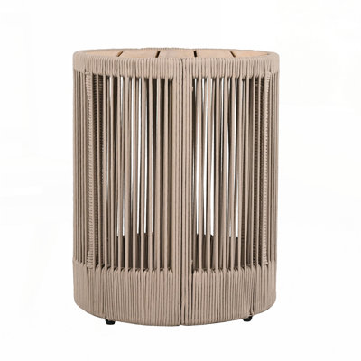 Outdoor Rattan Rope & Acacia Wood Side Table