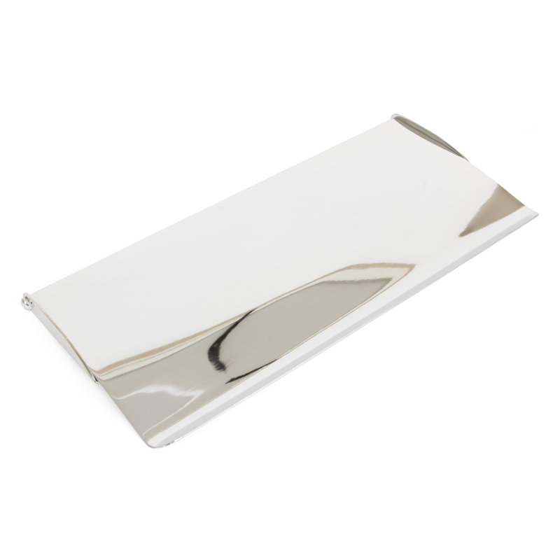 Letter Plate Covers Brass Mail Slot, Polished Chrome, 13cm H x 26.5cm W x 1.2cm D
