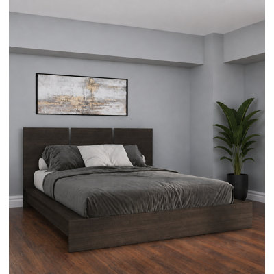 Chambre à coucher Zen Omega - Lit plateforme avec tête de lit - Assemblage facile, aucun sommier requis