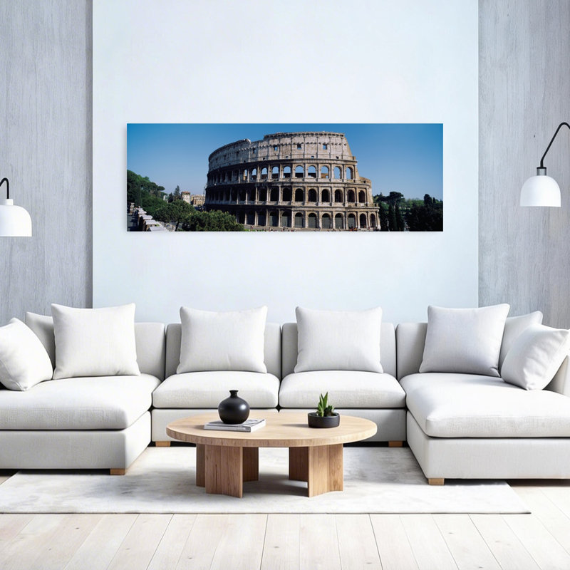Façade du Colisée, Rome, Italie, architecture contemporaine abstraite, art mural, H 60 po x l 20 po