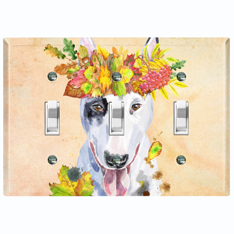 Plaque murale mignonne avec couronne de fleurs à 3 bandes