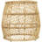 Rattan Handmade Wavy Woven Side End Brown Accent Table with Glass Top