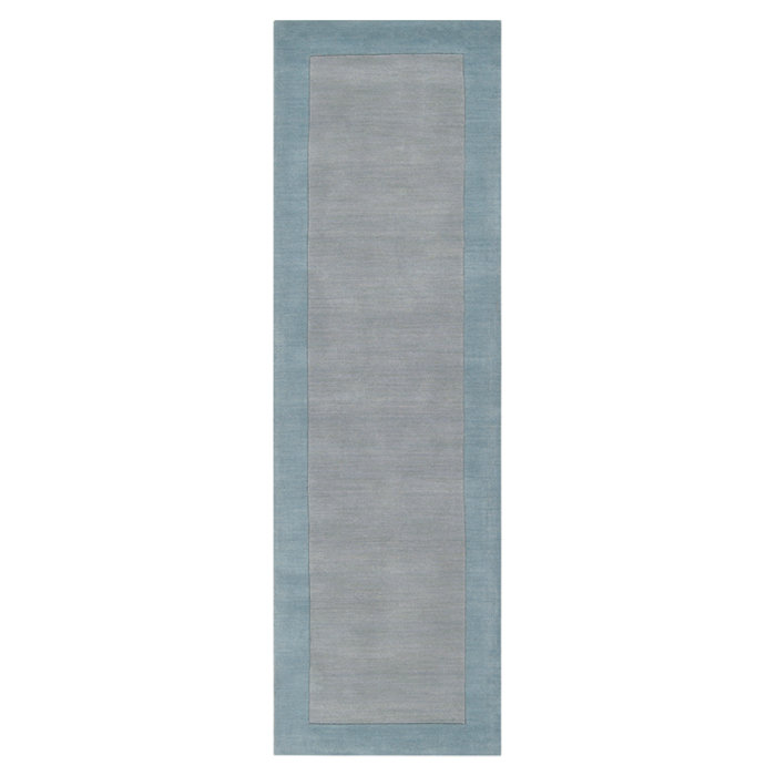 Dolma Handmade Loomed Wool Gray/Aqua Rug