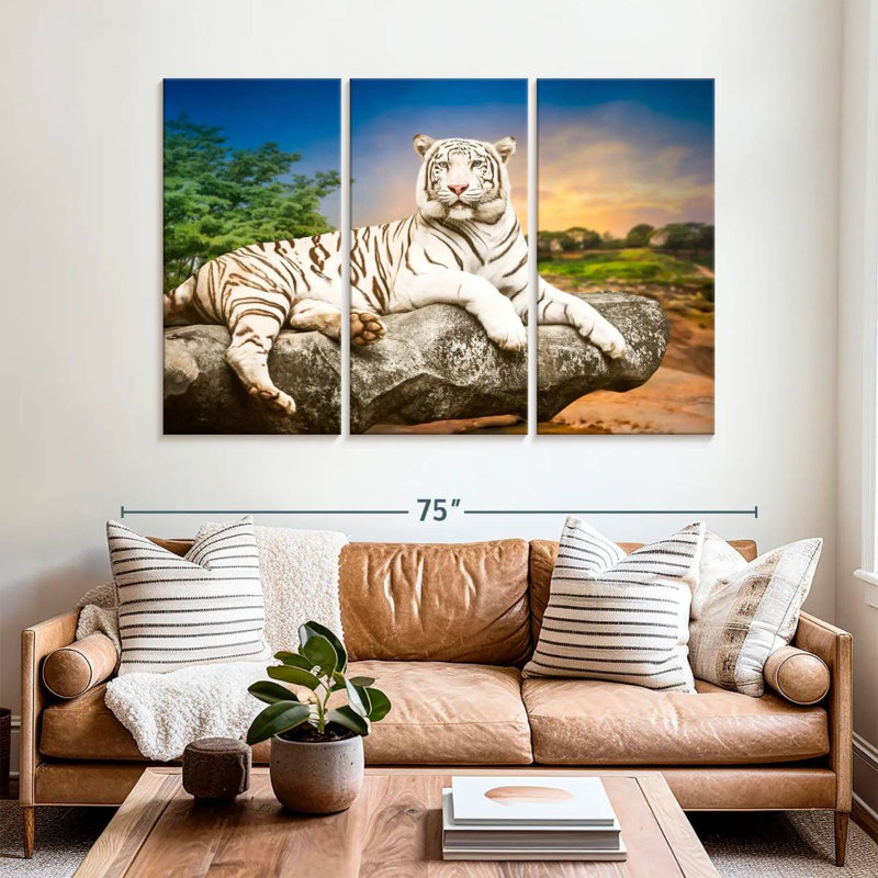 Brampt White Bengal Tiger, 42" H x 65" W