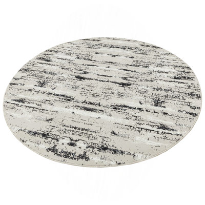 Tapis rond tissé argenté Milano Milano