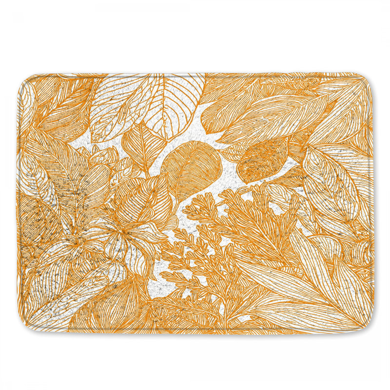 Tapis de bain à feuilles détaillées, L 24 po x L 17 po