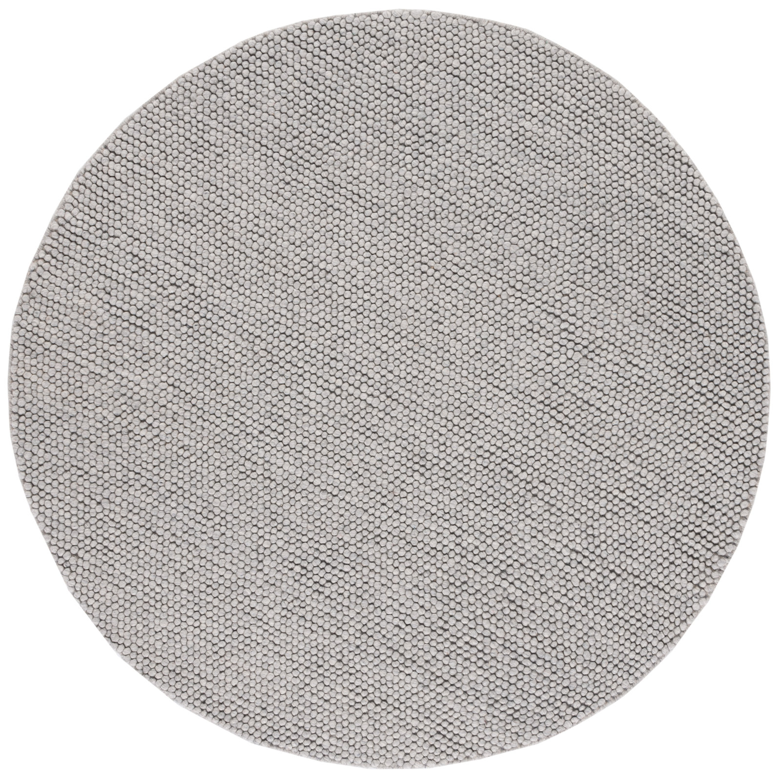 Elle Silver Hand-Woven Wool Rug, Round 12'