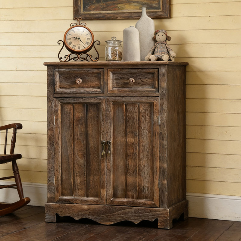 Brown Solid Wood Shoe Storage Bench, Brown