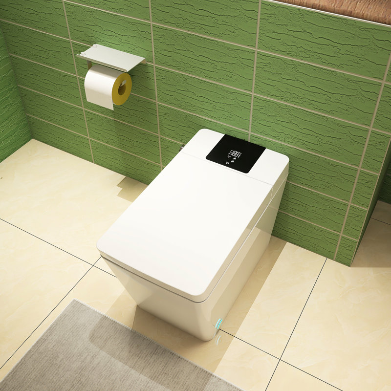 Toilette intelligente 1 pièce à double chasse 1,32 GPF, Blanc