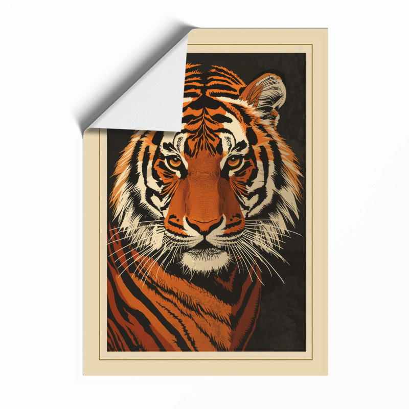 Tiger's Gaze Rustic - Framed Print, Unframed, A1 - 84.1 x 59.4 cm