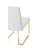 Pangea Home Dexter Modern Upholstered Faux/Vegan Leather Dining Side Chair (Set of 2) – Upholstered Dining Chairs with Steel Legs, Contemporary Kitchen & Dining Room Seating - White with Gold Legs-266884704-266883487