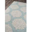 Tapis bleu bouclé fait main Cline-31335683