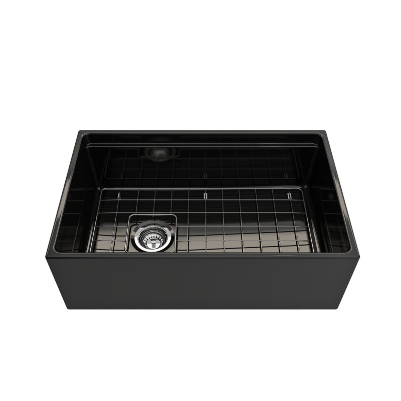 30'' L Single Basin Kitchen Sink, Black