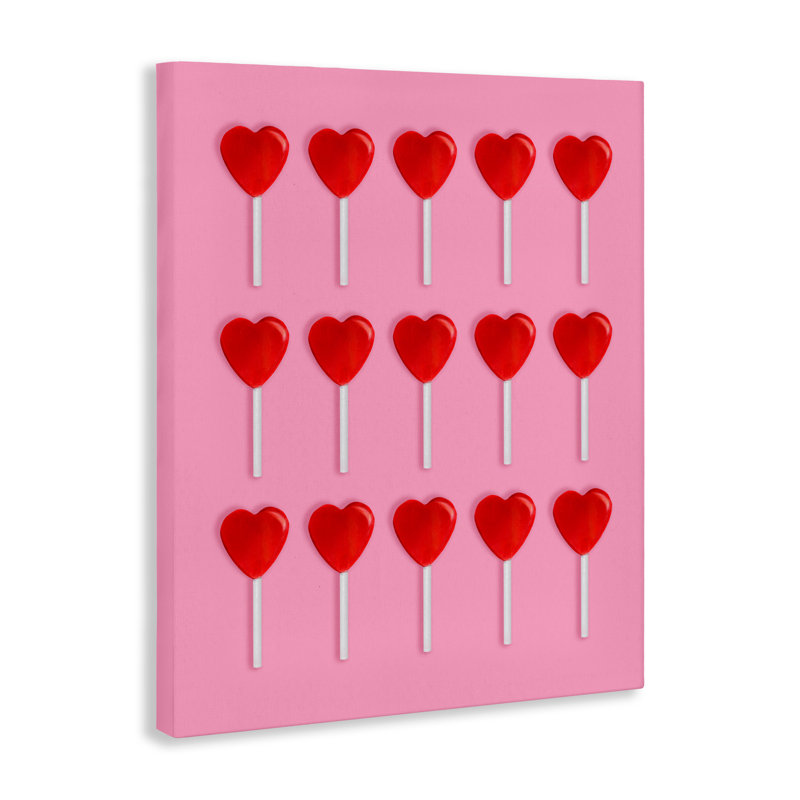 Toile de la collection Heart Lollipops, conception de Lish Creative, H 48 po x l 36 po