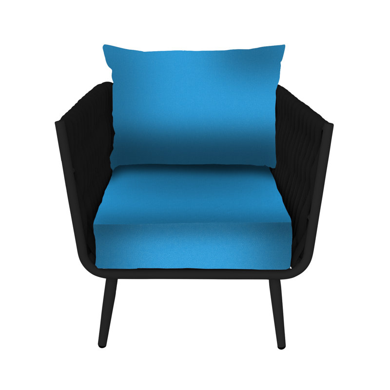 Fauteuil Cayman, Noir, Bleu