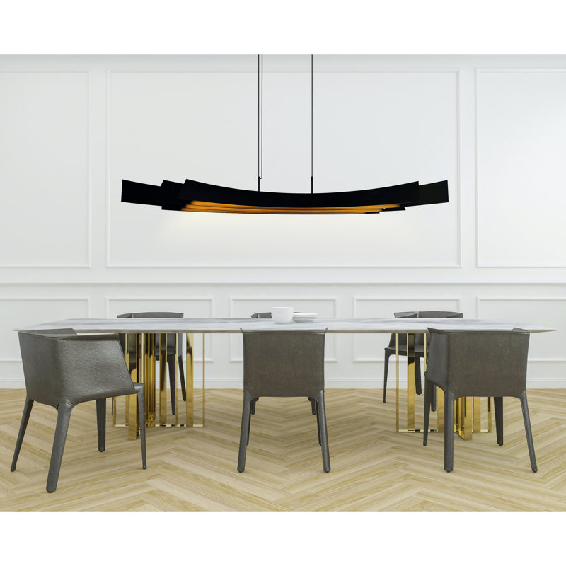 Eveah 3 - Light Dimmable LED Rectangle Chandelier, Black