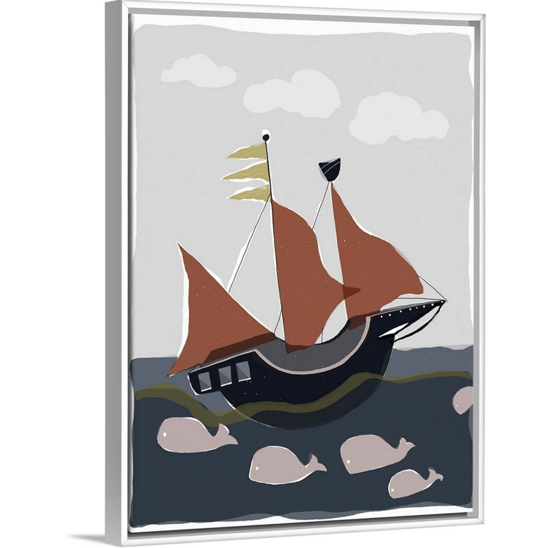 Art sur toile ahoy ii Sikes, H 16 po x l 12 po x P 1,75 po, Cadre flottant blanc