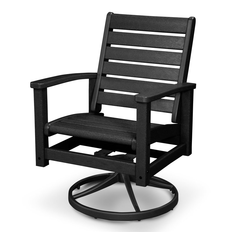 Chaise berçante pivotante POLYWOOD Signature, Noir texturé / noir