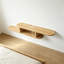 Étagère murale flottante asymétrique en bois massif clair naturel pour chambre, salle de bain, cuisine, salon-36731325-36731327