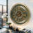 THE GEARS CLOCK Wall Clock with Real Moving Gears IR-LI_ 32 in Round "CORK" BRASS-ANTIQUE