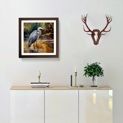Heron Neo-Impressionism - Framed Print