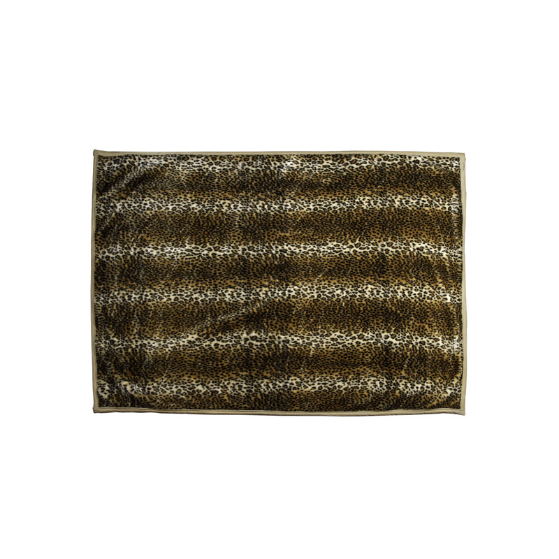 Jeté de lit en fausse fourrure, Brun/beige
