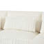 Canapé modulaire rembourré en U avec velours côtelé beige et coussins lombaires carrés