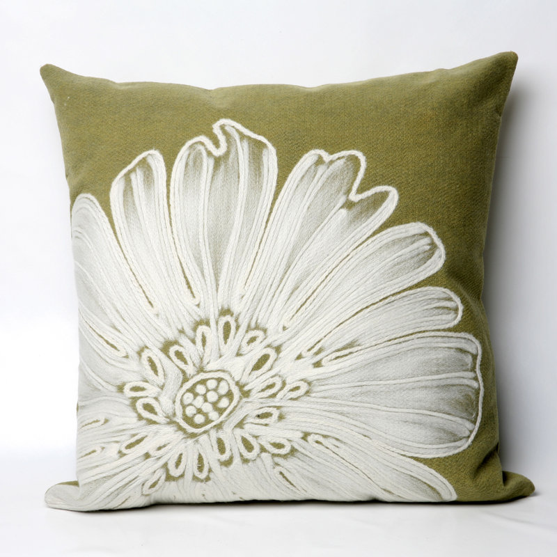 Temple Cloud Outdoor Square Pillow Cover & Insert, 20" x 20", Green