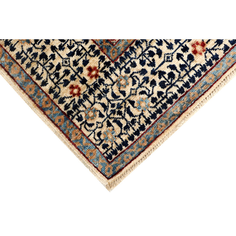 Hand-Knotted High-Quality Red/Blue/Beige Area Rug