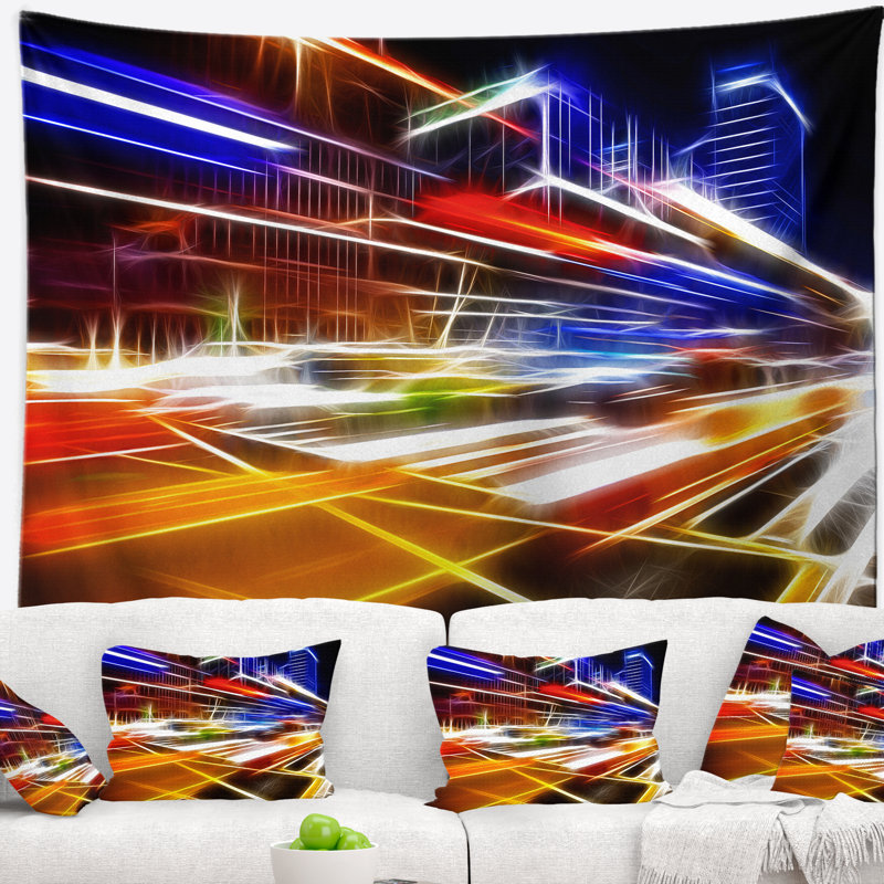 Tapisserie Cityscape, H 78 po x l 92 po